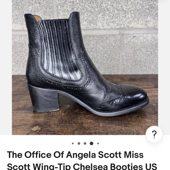 The Office of Angela Scott Miss Scott Wing-tip Chelsea Booties 7-7.5 Black - Picture 8 of 14